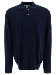 Long-Sleeved Knitted Polo Shirt
