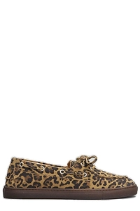Copenhagen Leopard Printed Almond Toe Lace-Up Shoes