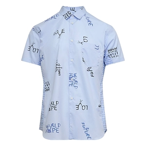Comme Des GarÇOns Shirt Short Sleeve Gingham-Panel Shirt