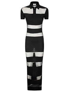 Coperni Striped Sheer Polo Dress