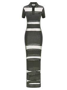 Coperni Striped Sheer Polo Dress