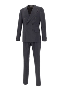 Corneliani Double-Breasted Straight-Leg Suit