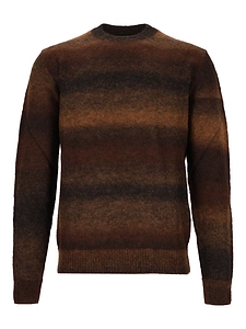 Corneliani Shaded Stripe Crew Neck Sweater