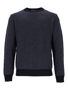 Corneliani Textured Striped Knitted Sweater
