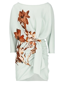 Costarellos Draped Floral Mini Dress
