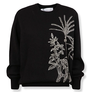 Embellished Crewneck Knit Sweater