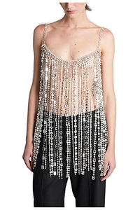 Costarellos Embellished Fringe Top
