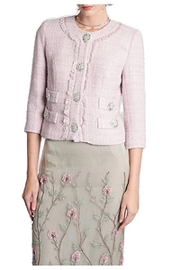 Costarellos Macie Embellished Tweed Cropped Jacket