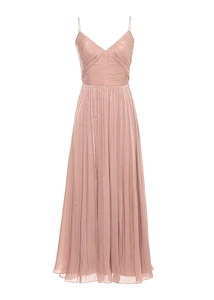Costarellos Ruched V-Neck Maxi Dress