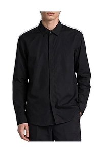 Costumein Concealed-Front Curved Hem Shirt