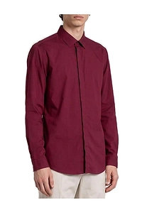 Costumein Concealed-Placket Curved Hem Shirt