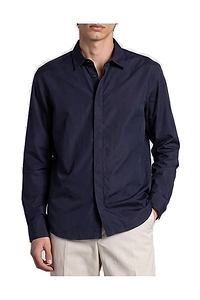 Costumein Concealed-Front Curved Hem Shirt