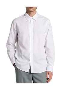 Costumein Concealed-Front Curved Hem Shirt
