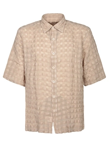 Costumein Short Sleeve Square Print Shirt