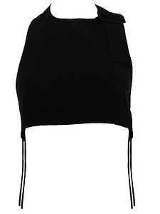 CourrÈGes Buckle-Detailed Halterneck Cropped Top