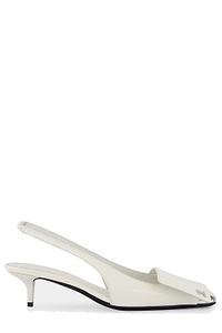 CourrÈGes Fold Iced Leather Slingback Pumps