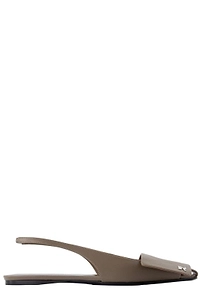 CourrÈGes Fold Leather Slingback Ballerinas
