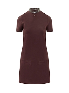 CourrÈGes Mock-Neck A-Line Mini Dress