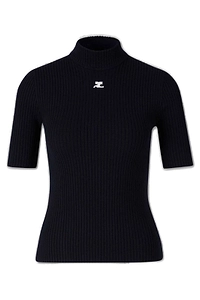 CourrÈGes Reedition Short-Sleeved Ribbed Jumper