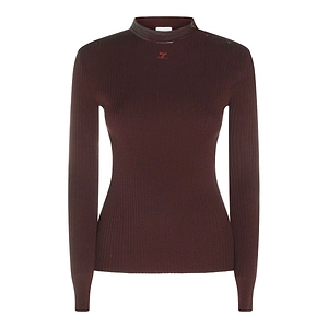 CourrÈGes Logo Patch Ribbed Top