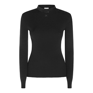 CourrÈGes Logo Patch Ribbed Top