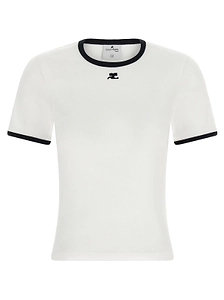 CourrÈGes Signature Contrast Trim T-Shirt
