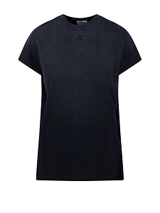 CourrÈGes Short-Sleeve Crewneck T-Shirt Mini Dress