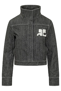 CourrÈGes Stand-Collar Denim Jacket