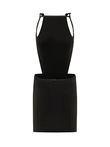 CourrÈGes V-Line Cut-Out Mini Dress