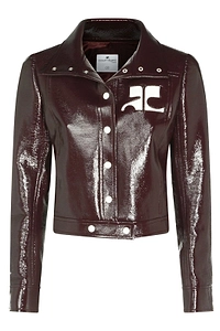 CourrÈGes Vinyl Collared Button-Up Jacket