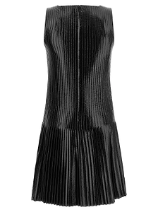 CourrÈGes Vinyl Pleated Mini Dress