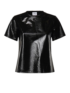 CourrÈGes Vinyl-Effect Short-Sleeved Top