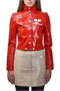 CourrÈGes Vinyl Cropped Jacket