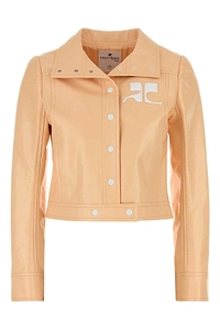 CourrÈGes Vinyl Collared Button-Up Jacket