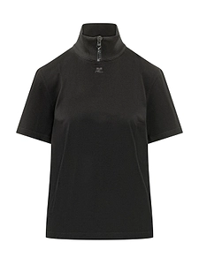 CourrÈGes Zip Rib Collar T-Shirt