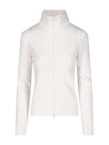 CourrÈGes Zip-Up High Collar Knitted Top