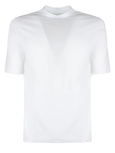 Cruciani Mock-Neck Short-Sleeve Knitted Top
