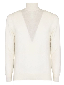 Cruciani Sheer Panel Turtleneck Knitted Sweater