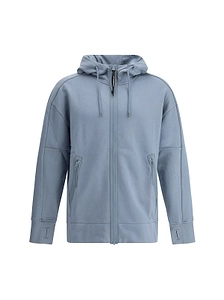 Goggles-Detailed Drawstring Zip-Up Hoodie