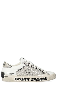 Crime London Distressed Lace-Up Sneakers