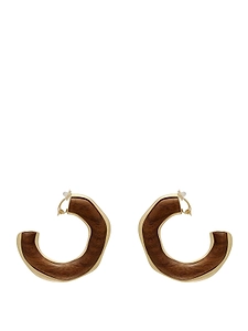 Cult Gaia Sculpted Wood Hoop Earrings