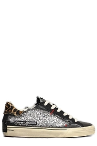 Crime London Leopard-Print Distressed Sneakers