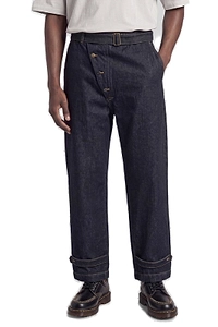 Cultura Asymmetric-Fastening Straight Leg Jeans