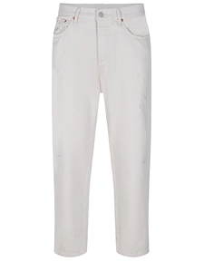Distressed Straight-Leg Jeans