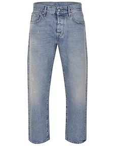 Cycle Distressed Straight-Leg Jeans
