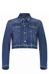 Milu Frayed Cropped Denim Jacket
