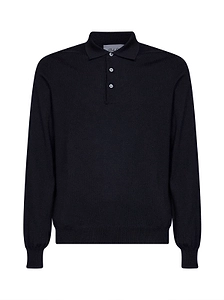 D4.0 Long-Sleeve Knitted Polo Shirt
