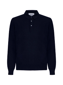 Gran Sasso Long-Sleeved Knitted Polo Shirt