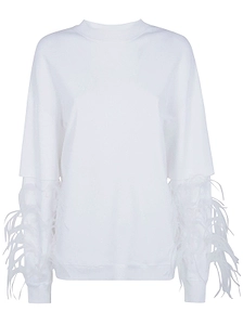 Darkpark Troy Feather-Sleeve Top