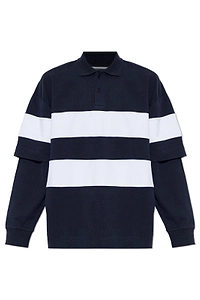 Darkpark Zack Striped Long-Sleeve Polo Shirt